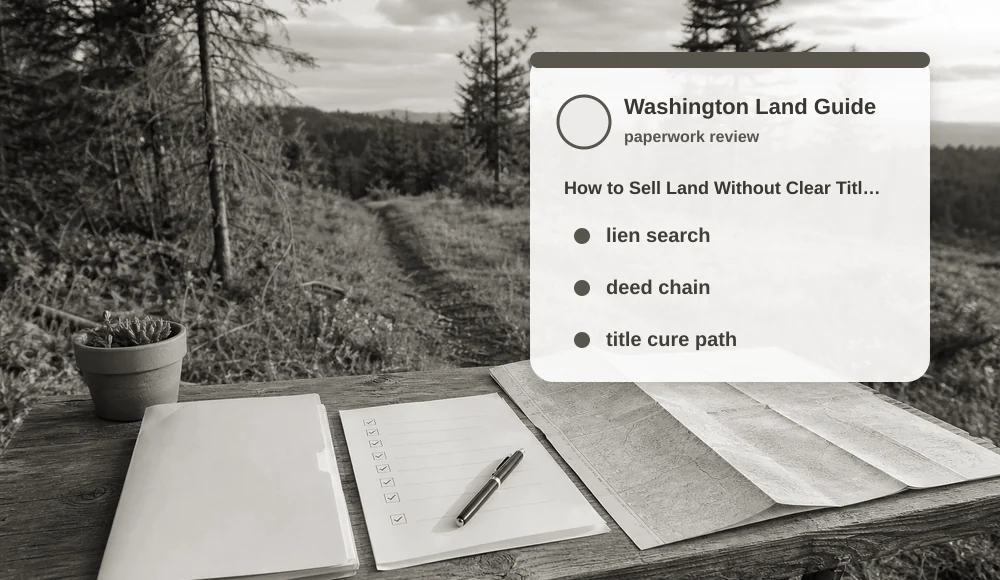 How to Sell Land Without Clear Title in Washington land sale review