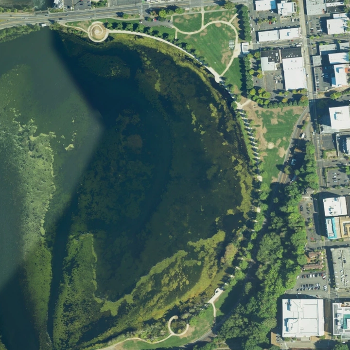 Lake area and mountain land in Pierce County